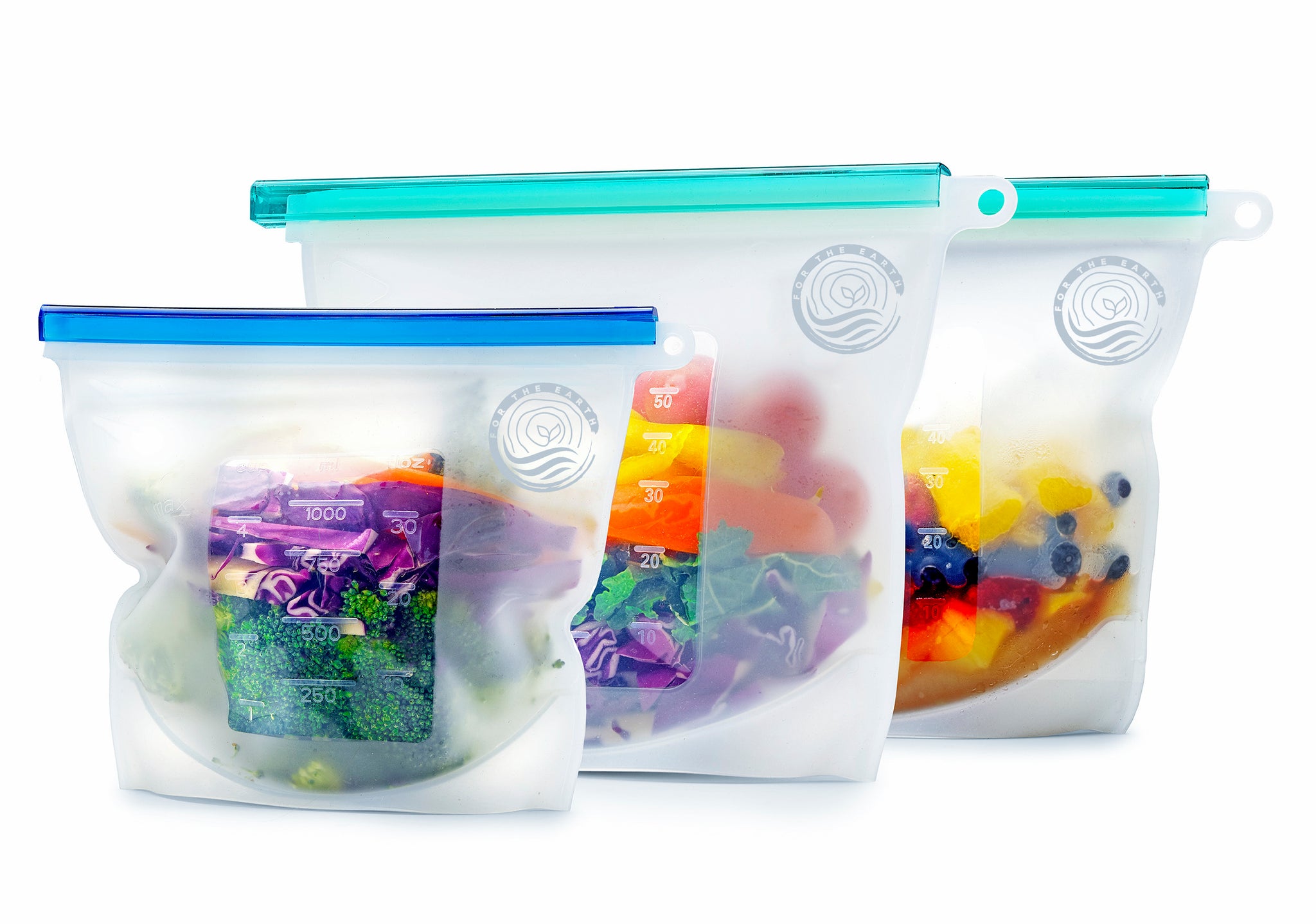 Eco-Friendly Reusable Silicone Food Storage Bags Set of 3